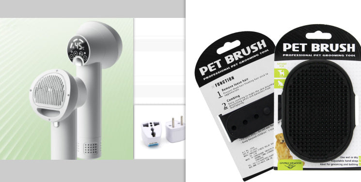 Paw Brew™ Smart Pet Dryer & Grooming Brush – Quiet, Fast & Fuss-Free
