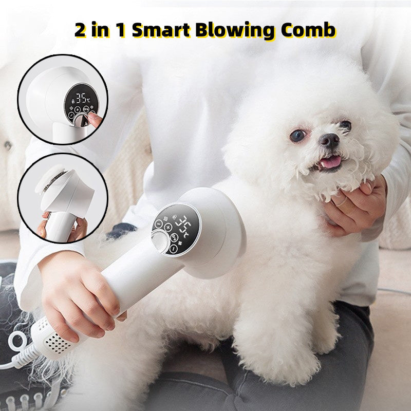 Paw Brew™ Smart Pet Dryer & Grooming Brush – Quiet, Fast & Fuss-Free